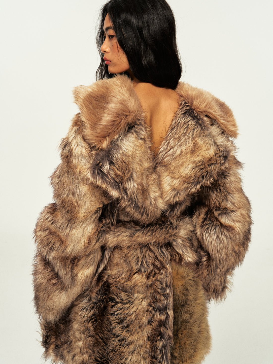 Dpercent 24FW kintsugi series golden brown faux fur coat