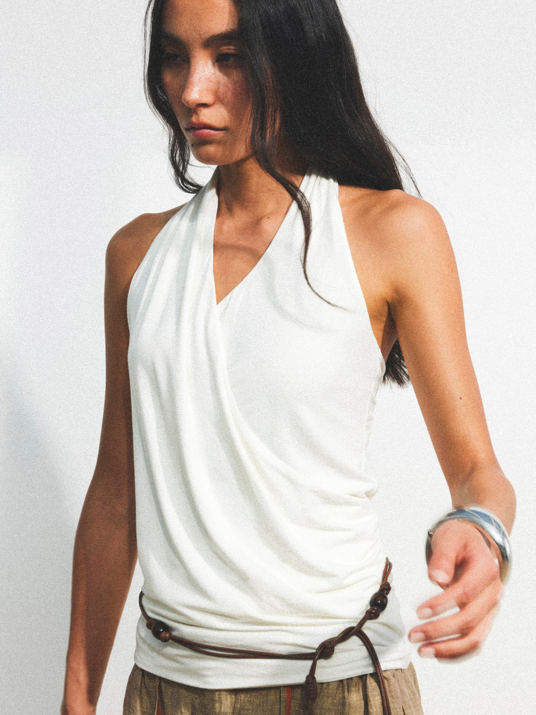 Dpercent 25SS Asymmetrical pleated double-layered vest