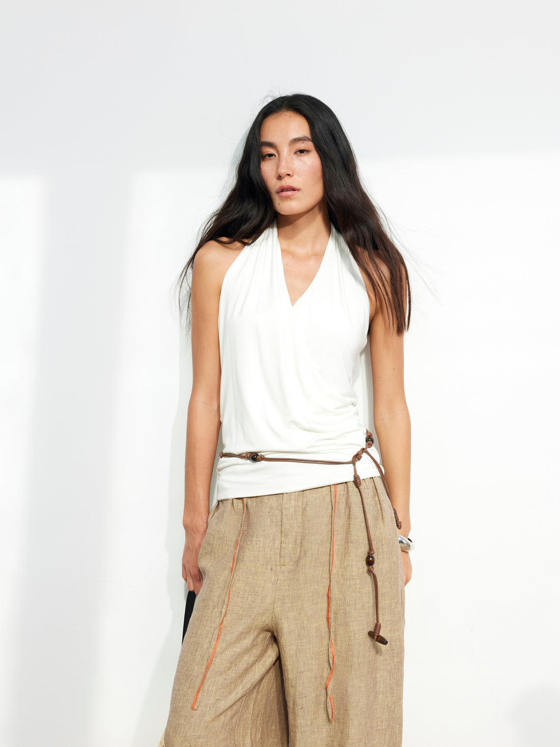 Dpercent 25SS Asymmetrical pleated double-layered vest