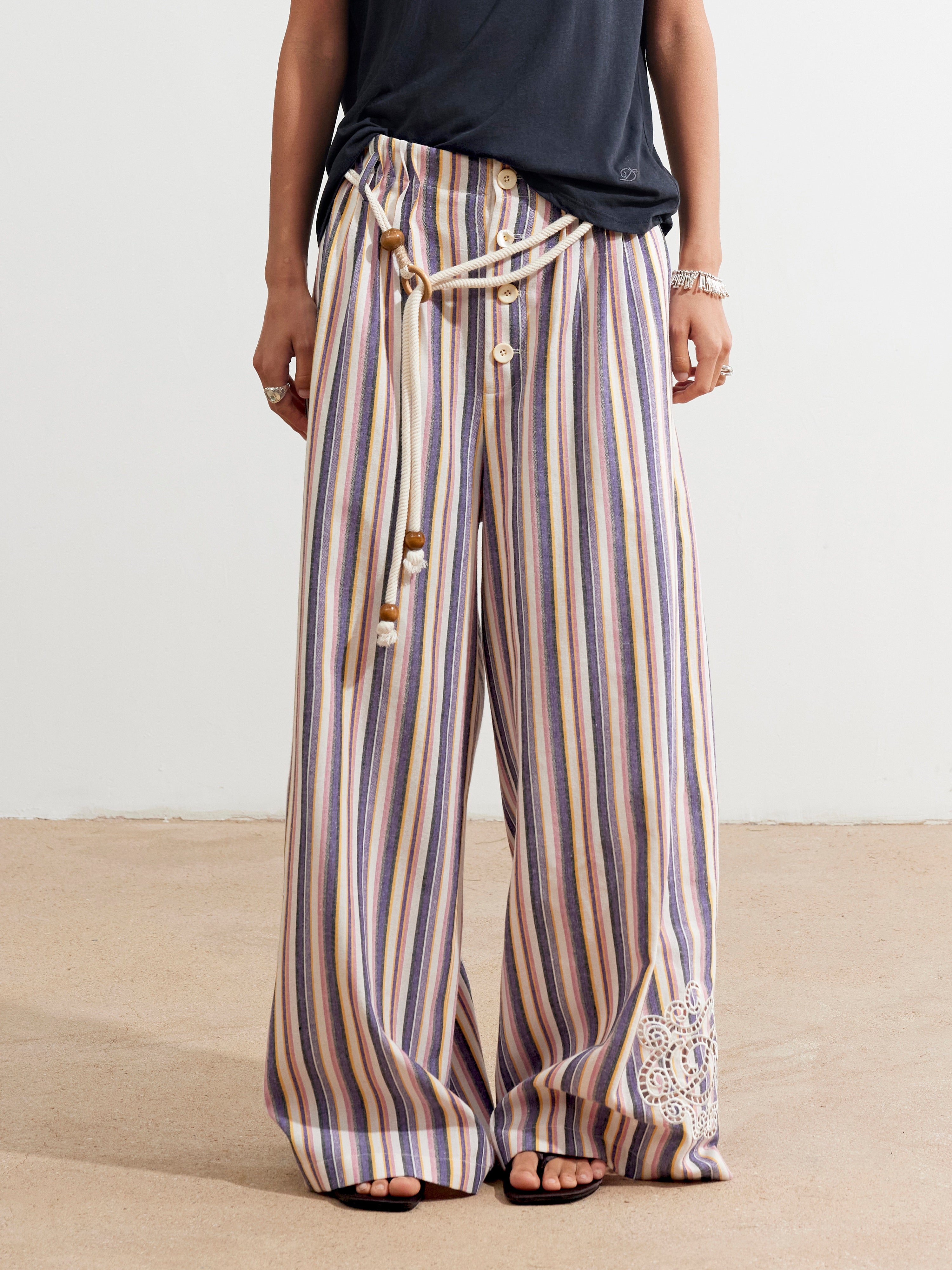 【PORTERNA】25SS★ PRTN) Stripe Summer Banding Trousers STRIPED PIENZA PANT– Purnell