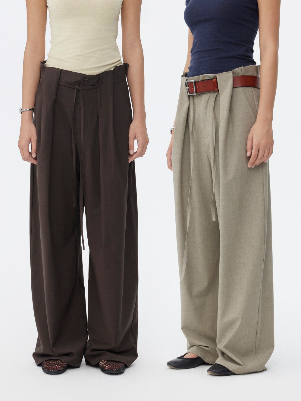 Petal Waist Loose Casual Pants