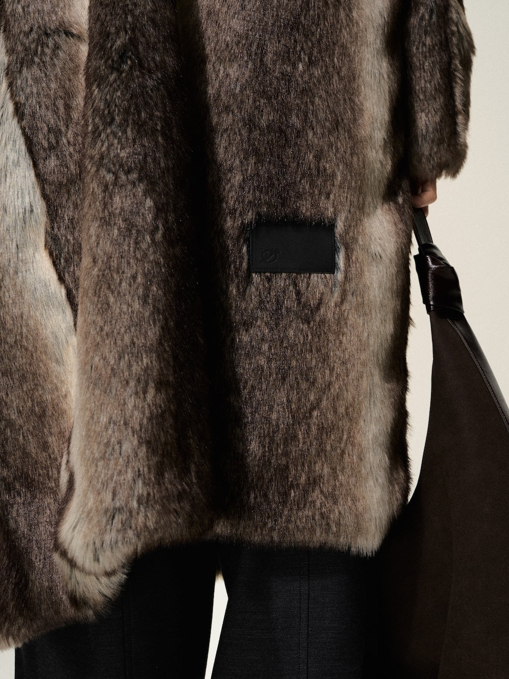 Dpercent 24FW Barn Frost Gray Reversible Eco Fur Coat