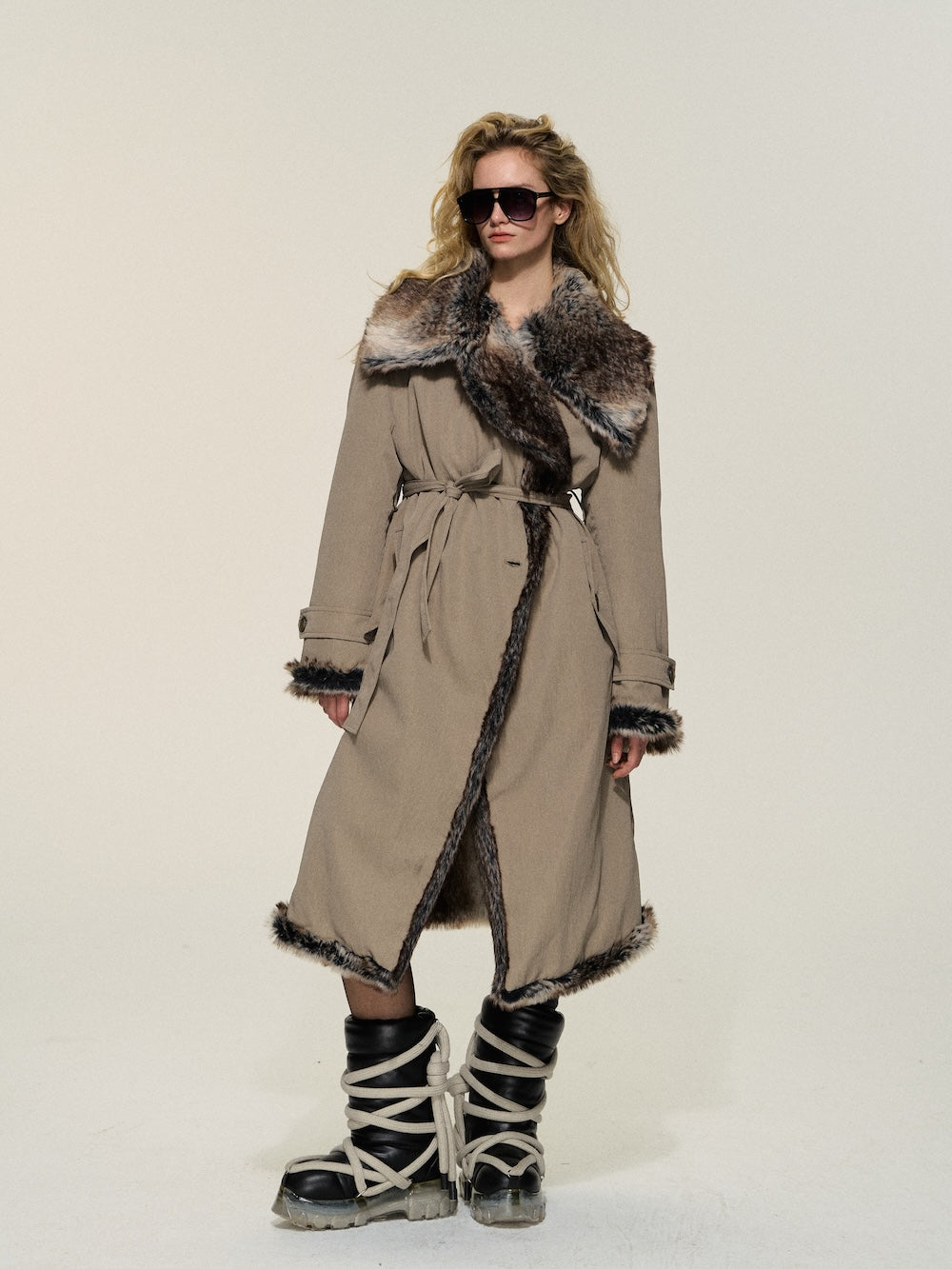 Dpercent 24FW Barn Frost Gray Reversible Eco Fur Coat