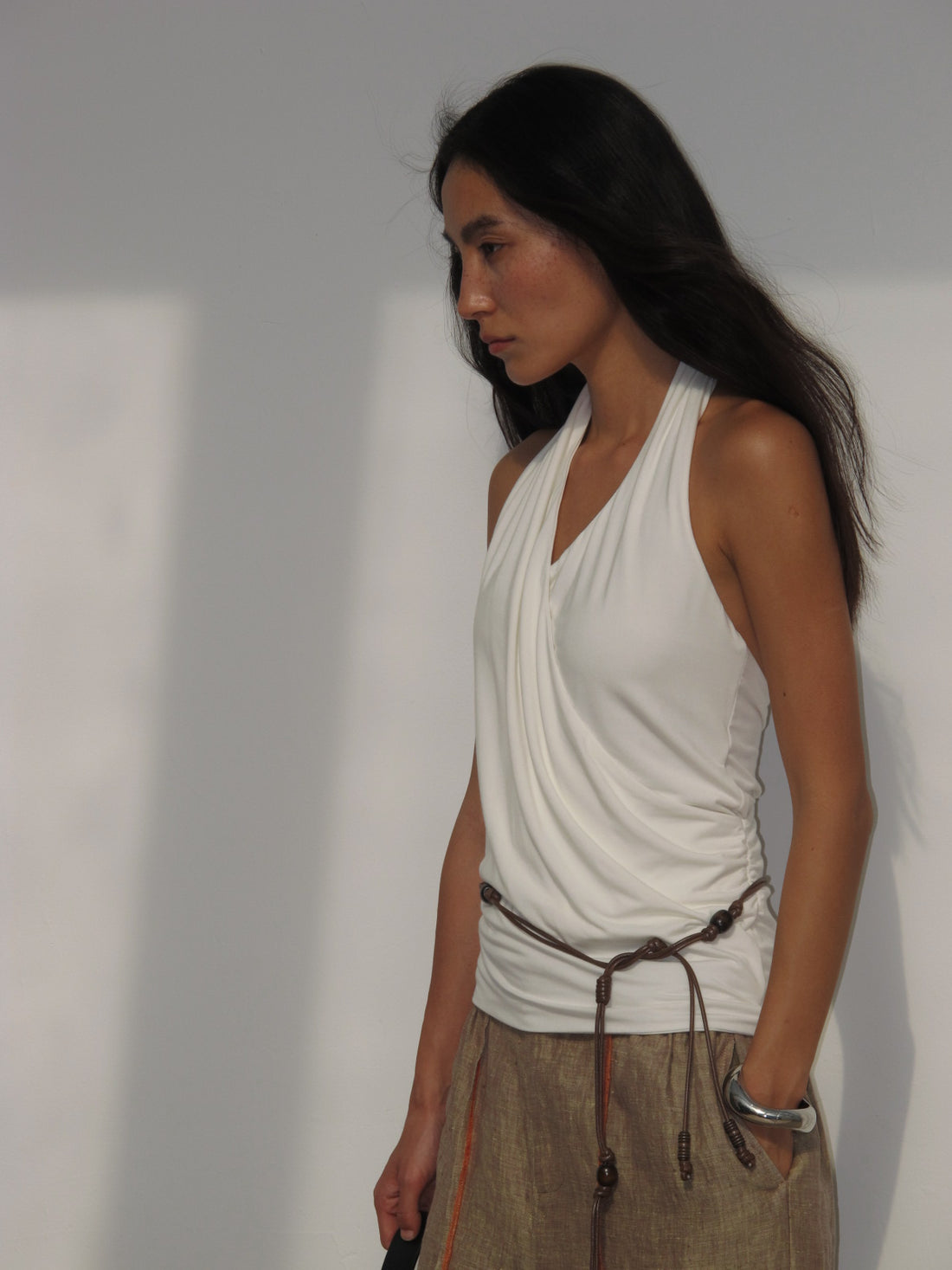 Dpercent 25SS Asymmetrical pleated double-layered vest