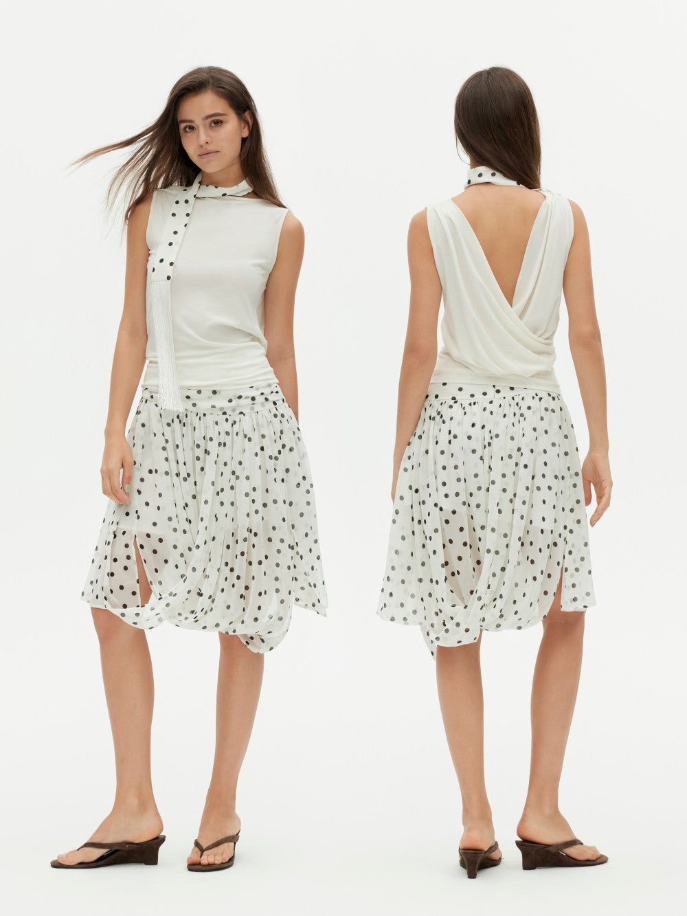 Acetate Tencel Sash Strap Tank Top