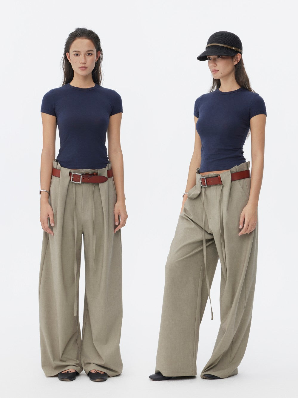 Petal Waist Loose Casual Pants