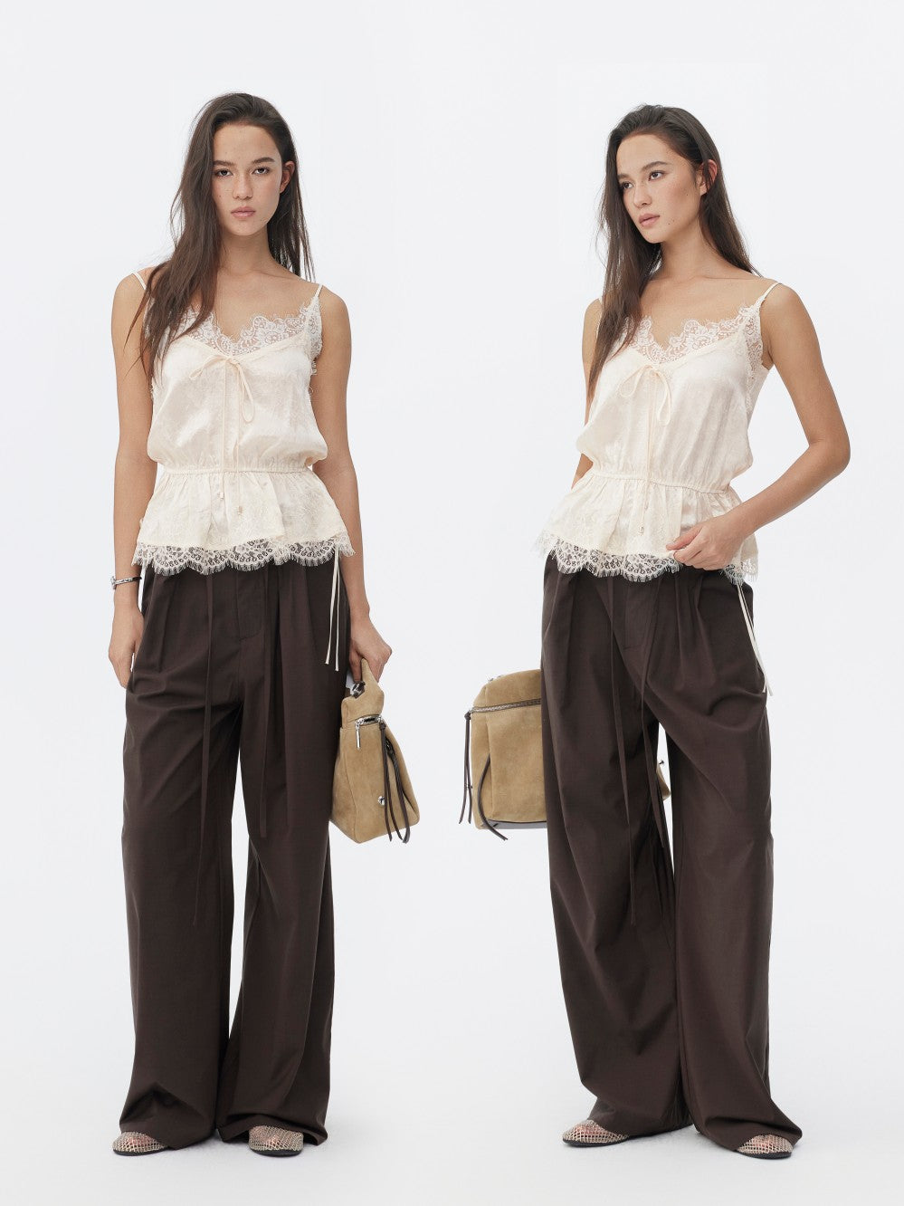 Three-color Acetate Jacquard Lace Camisole