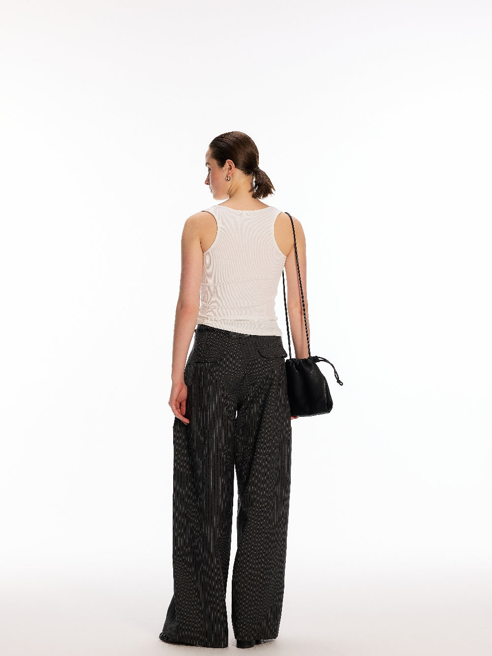 Grey Striped Suit Pants