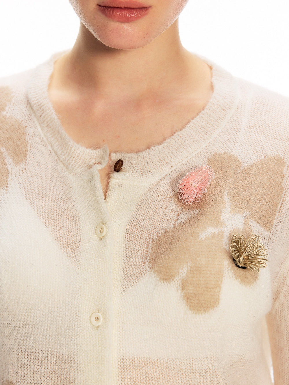White Floral Cardigan