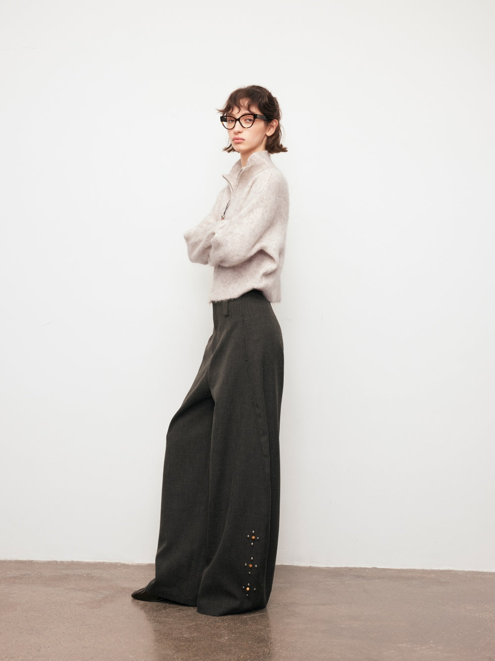 Loose-fit suit pants