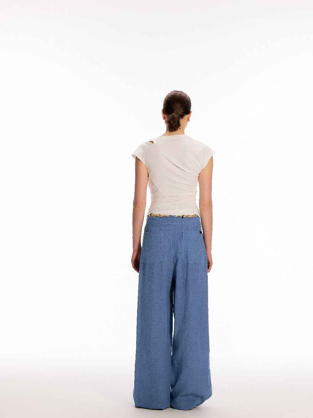 100% French Linen Worker Blue Pants