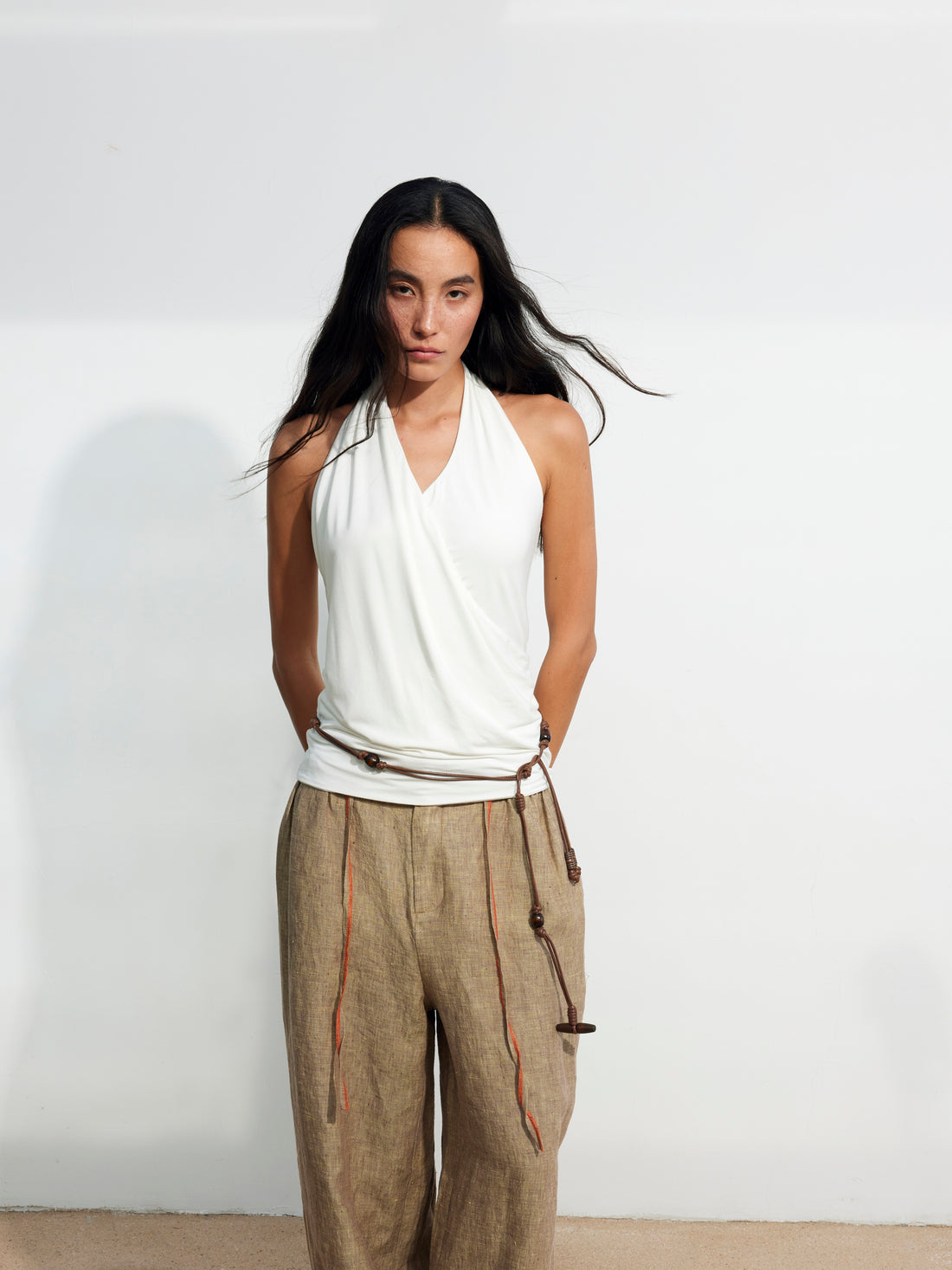Dpercent 25SS Asymmetrical pleated double-layered vest