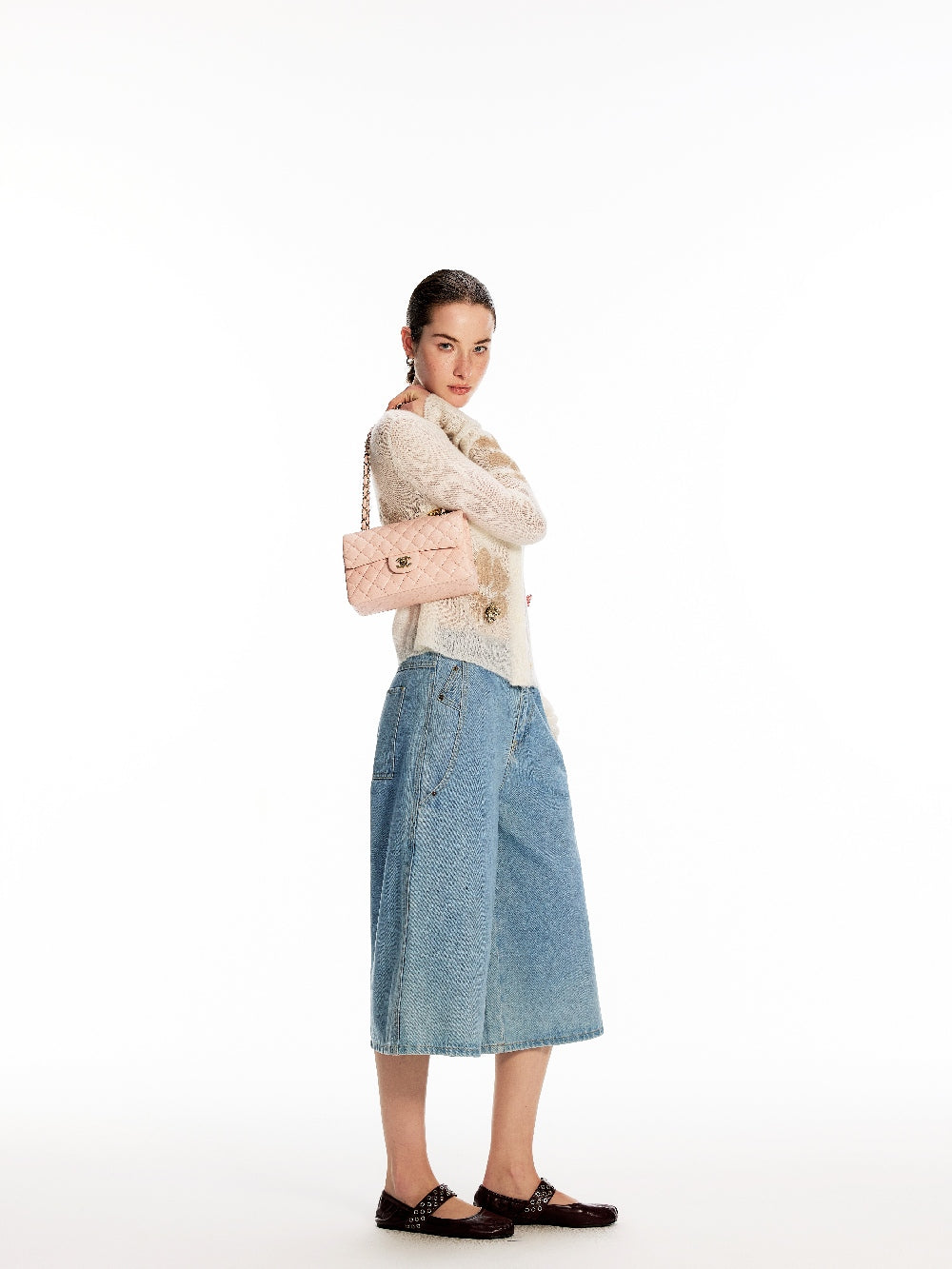 Light Blue Cropped Denim Jeans