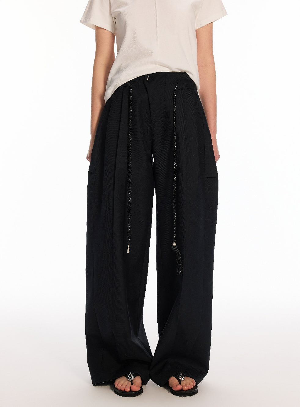 Grey Striped Suit Pants