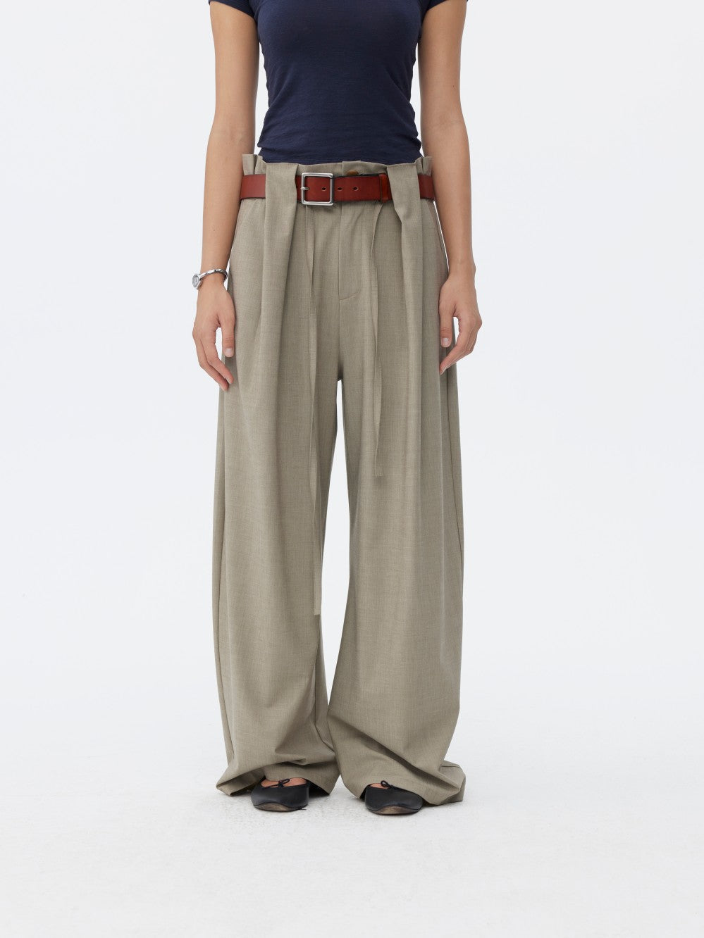 Petal Waist Loose Casual Pants