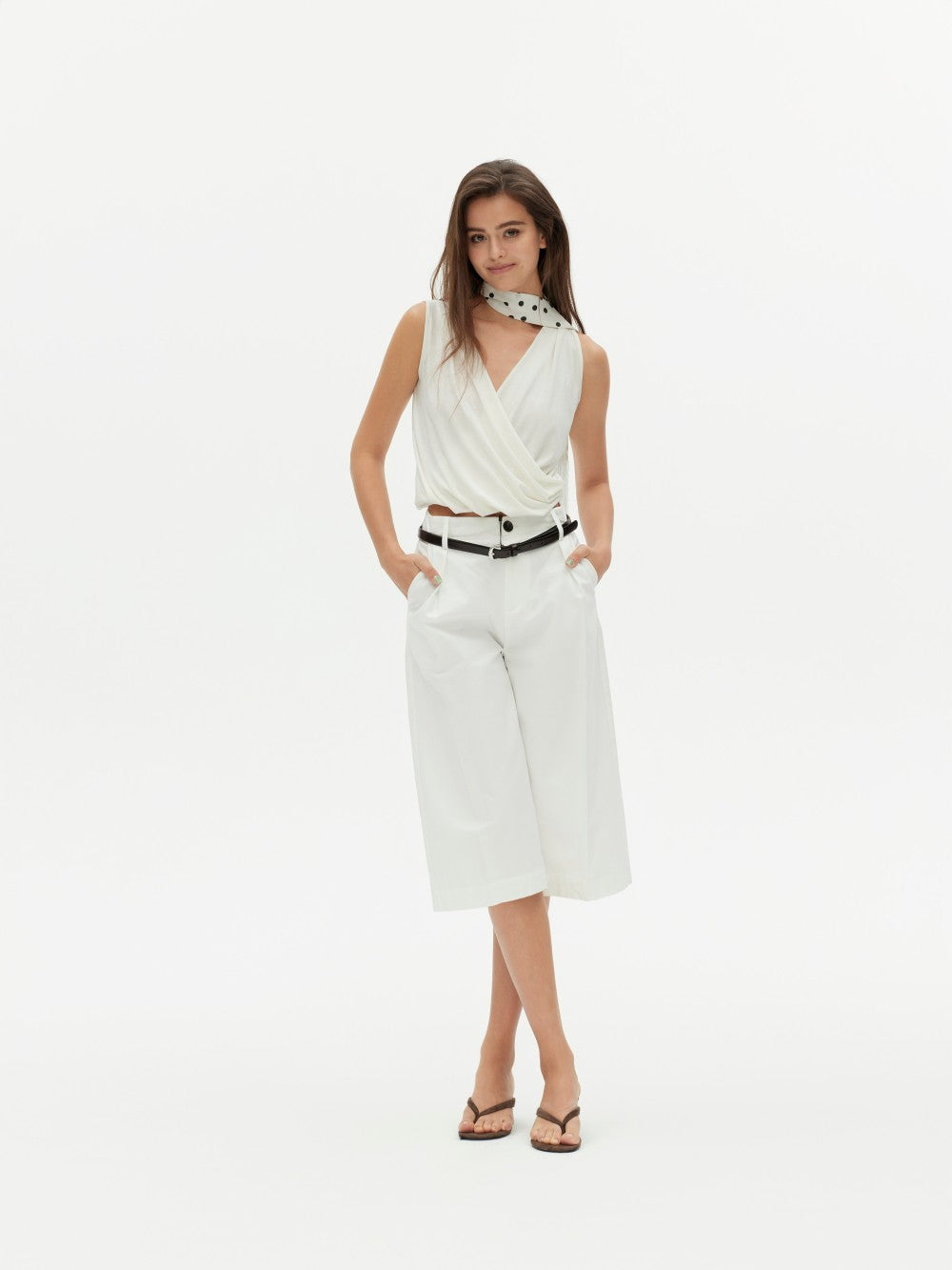 Acetate Tencel Sash Strap Tank Top