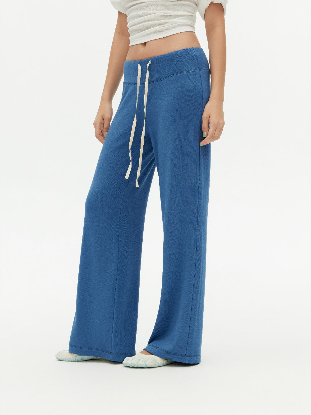 Berlin Blue Modal Soft Cropped Sweatshirt Set