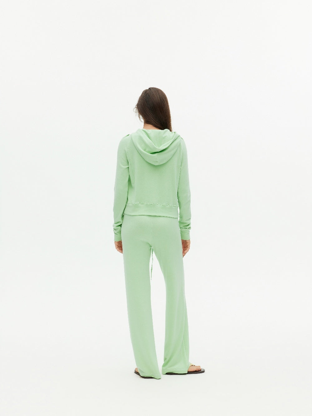 Jade Green Modal Soft Cropped Sweatshirt Set