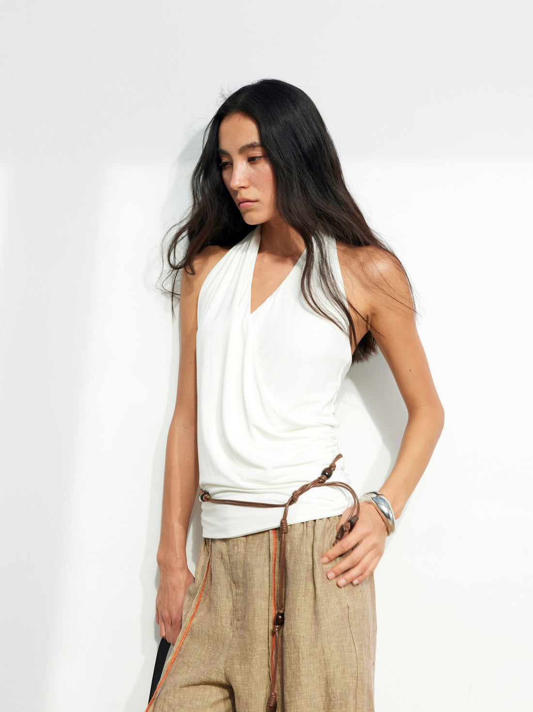 Dpercent 25SS Asymmetrical pleated double-layered vest