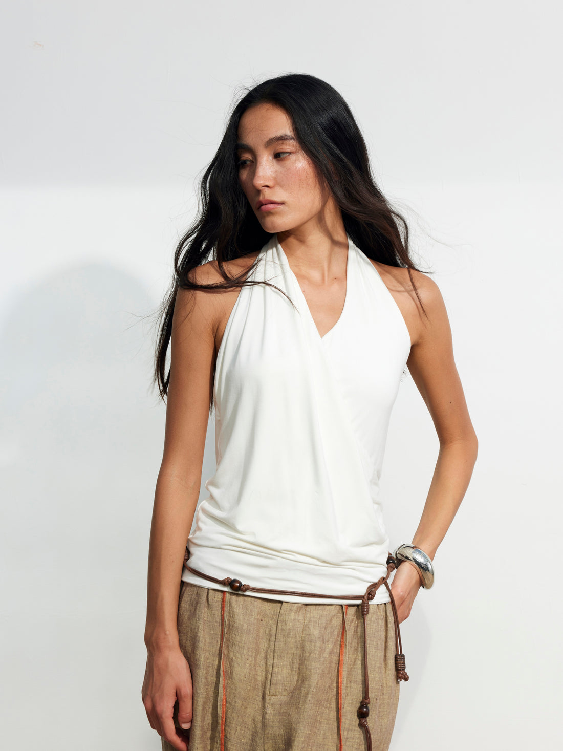 Dpercent 25SS Asymmetrical pleated double-layered vest