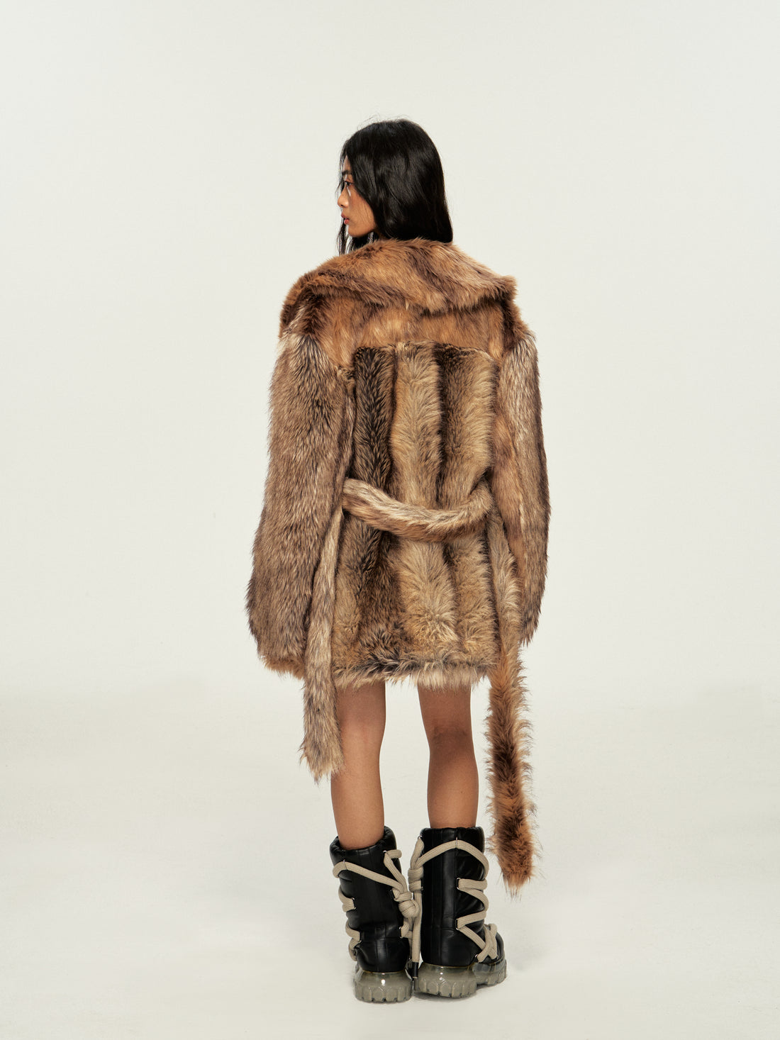 Dpercent 24FW kintsugi series golden brown faux fur coat