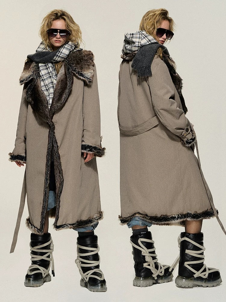 Dpercent 24FW Barn Frost Gray Reversible Eco Fur Coat