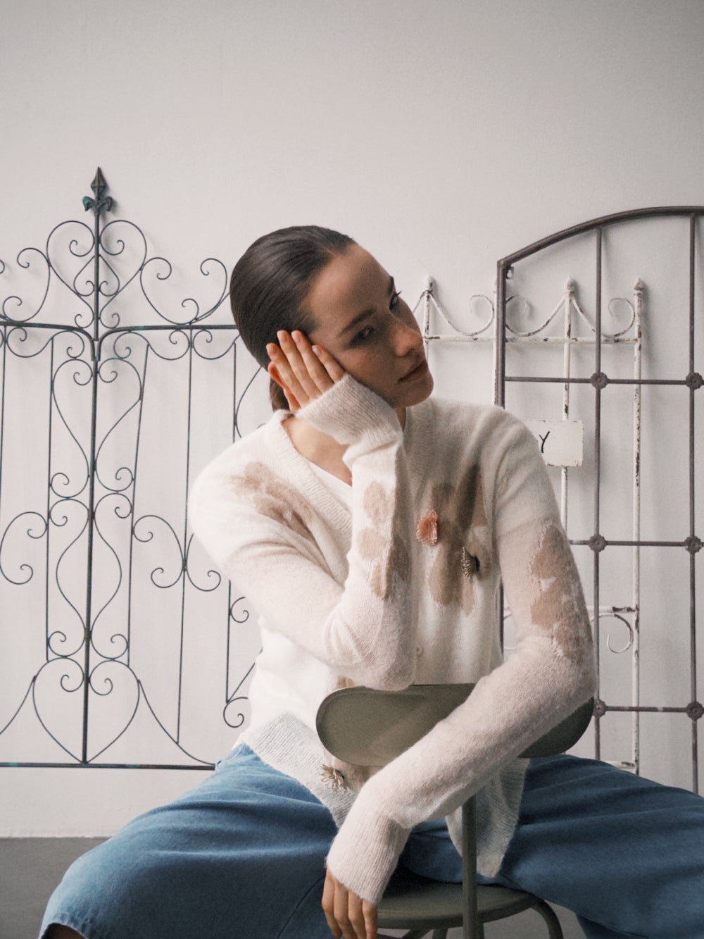 White Floral Cardigan