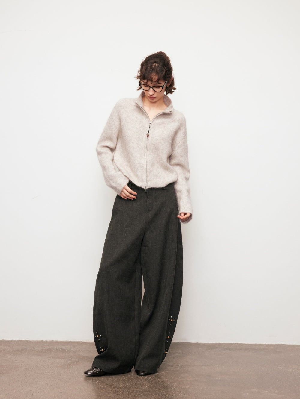 Mohair and wool cardigan