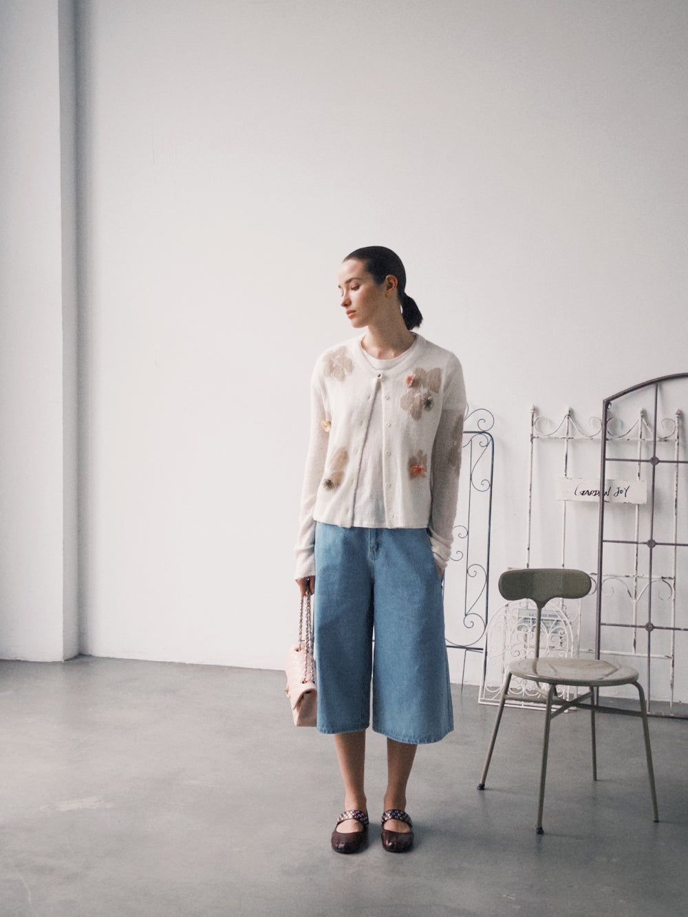 Light Blue Cropped Denim Jeans