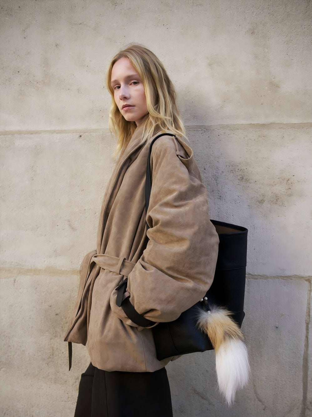 Bathrobe-style overcoat