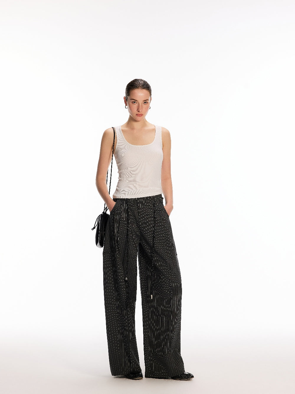 Grey Striped Suit Pants