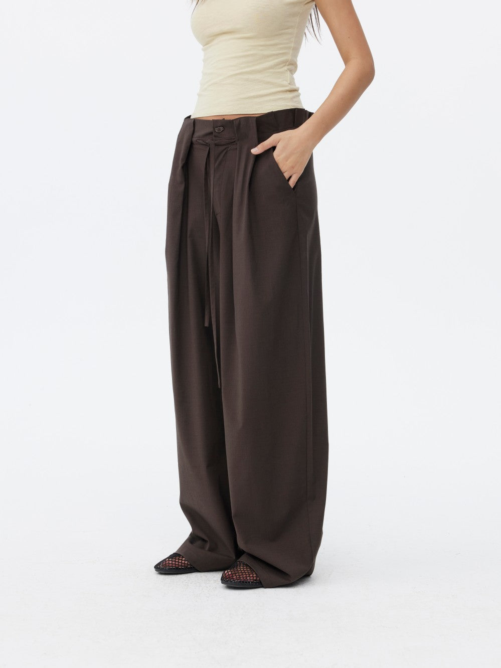 Petal Waist Loose Casual Pants
