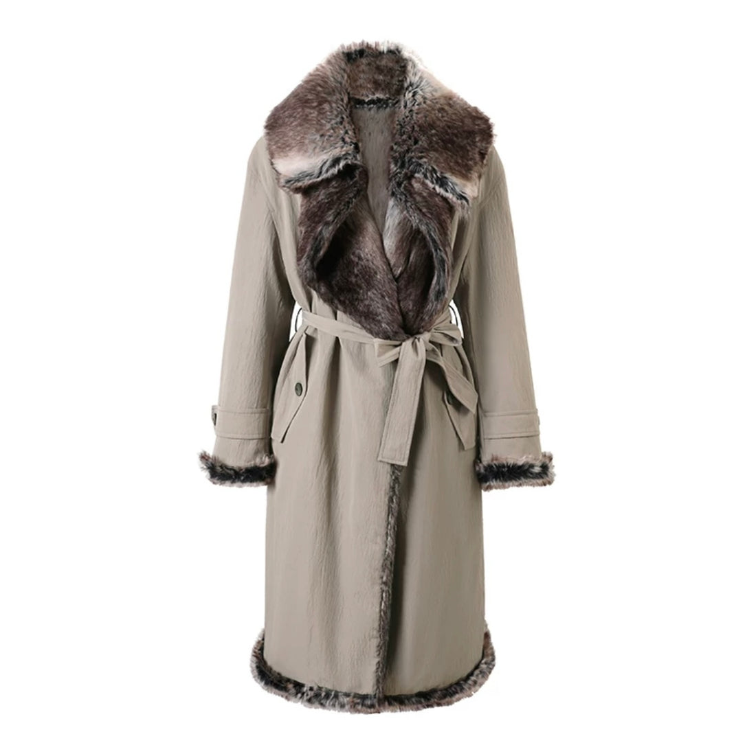 Dpercent 24FW Barn Frost Gray Reversible Eco Fur Coat